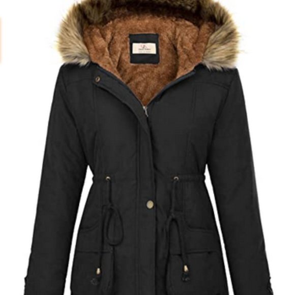 Thicken Fleece Lined Parkas Long Coats L